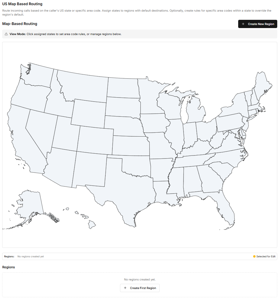 US map interface